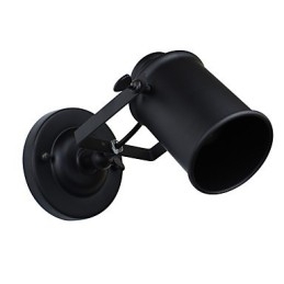 Applique da parete LED in acciaio verniciato nero stile retrò, attacco E27, 4 W