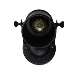 Applique da parete LED in acciaio verniciato nero stile retrò, attacco E27, 4 W