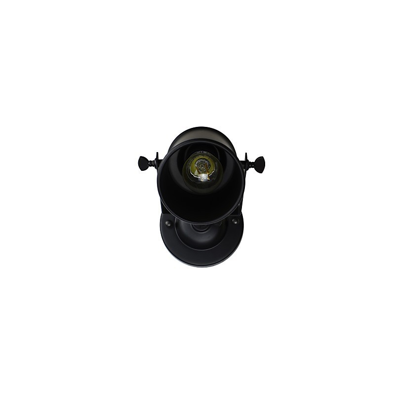 Applique da parete LED in acciaio verniciato nero stile retrò, attacco E27, 4 W