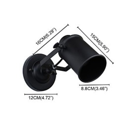 Applique da parete LED in acciaio verniciato nero stile retrò, attacco E27, 4 W