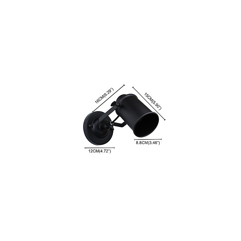 Applique da parete LED in acciaio verniciato nero stile retrò, attacco E27, 4 W