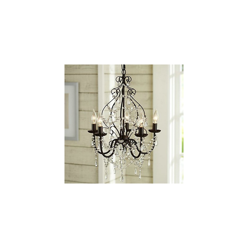 Lampadario decorativo in cristallo stile country 1 livello, catena regolabile