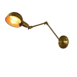 Applique da parete LED rustica classica in ottone antico, faretto da incasso E27 4 W
