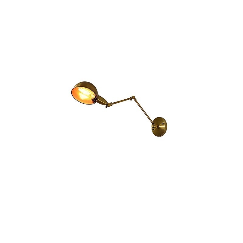 Applique da parete LED rustica classica in ottone antico, faretto da incasso E27 4 W