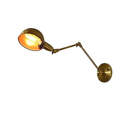 Applique da parete LED rustica classica in ottone antico, faretto da incasso E27 4 W
