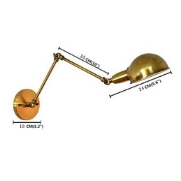 Applique da parete LED rustica classica in ottone antico, faretto da incasso E27 4 W