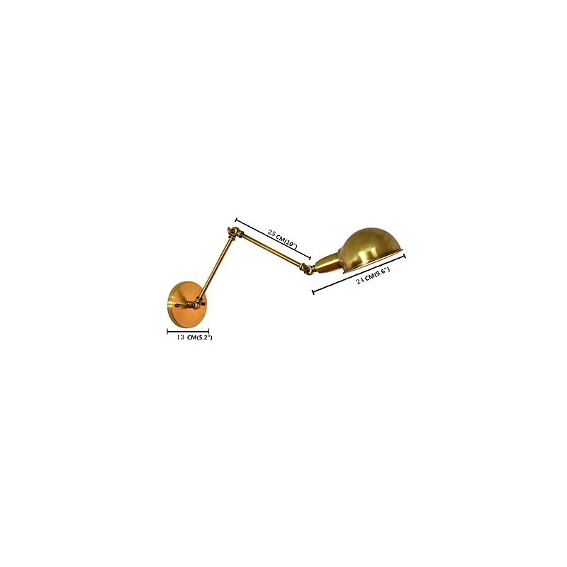 Applique da parete LED rustica classica in ottone antico, faretto da incasso E27 4 W