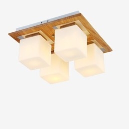Plafoniera a filo Mini moderna contemporanea in legno e bambù