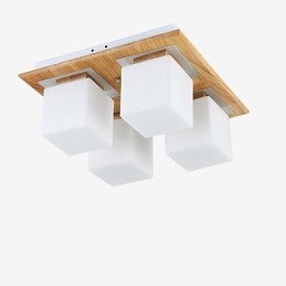 Plafoniera a filo Mini moderna contemporanea in legno e bambù