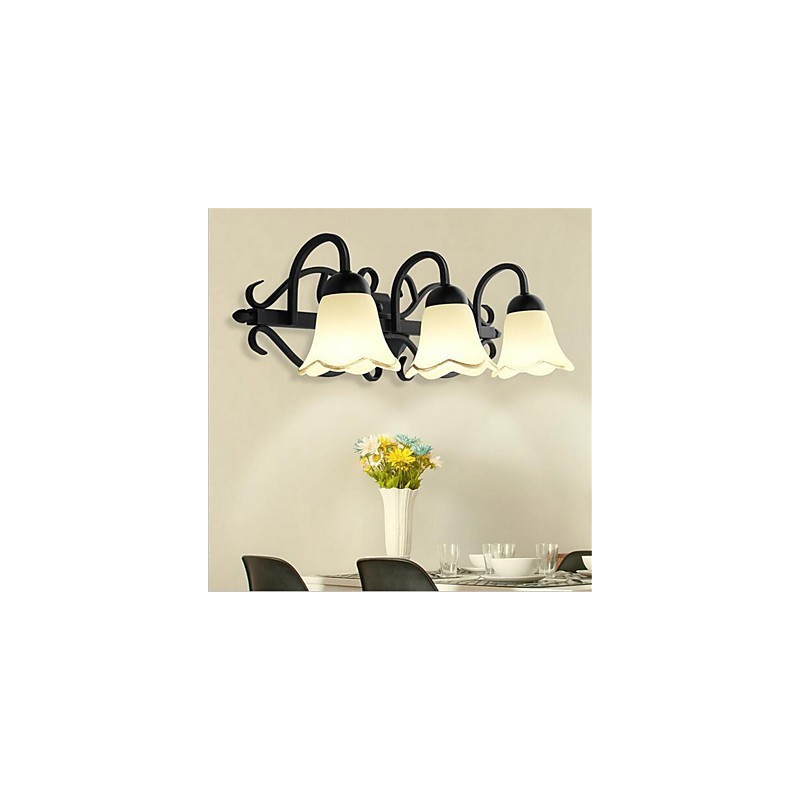 Applique da parete LED country retrò con protezione occhi, 3 luci, E26/E27