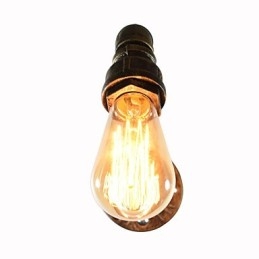 Applique da parete luce ambiente in metallo E27 4 W con lampadina