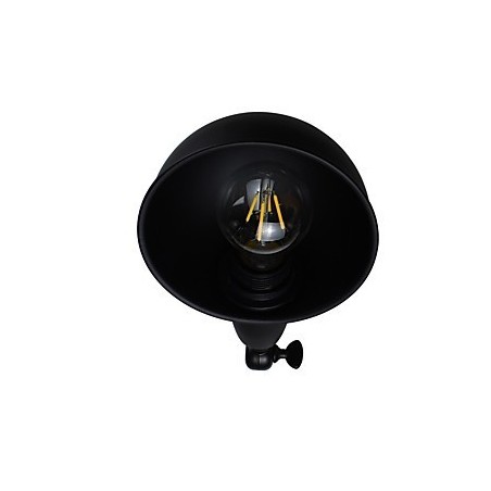 Applique da parete LED in acciaio verniciato nero opaco stile retrò caffè americano