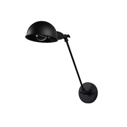 Applique da parete LED in acciaio verniciato nero opaco stile retrò caffè americano