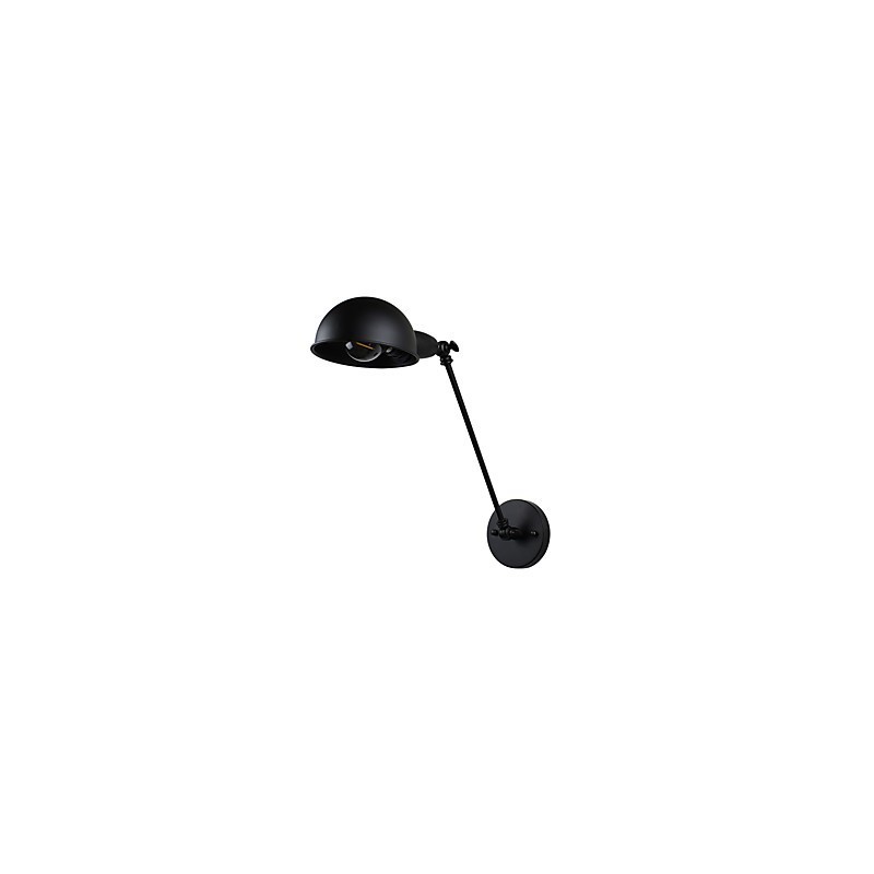 Applique da parete LED in acciaio verniciato nero opaco stile retrò caffè americano