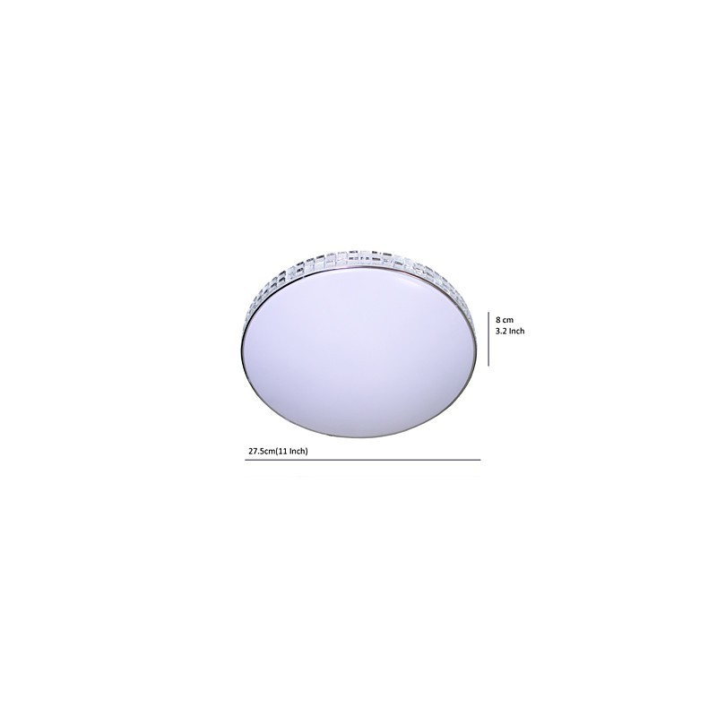 Plafoniera a filo LED integrato moderna in acrilico bianco 8W 85-265V 90