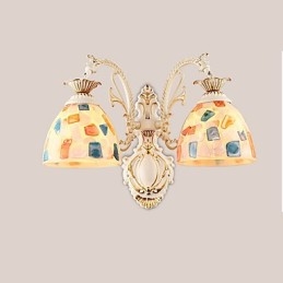 Applique da parete rustica Lodge dipinta, faretto da incasso, 2 lampadine E26/E27