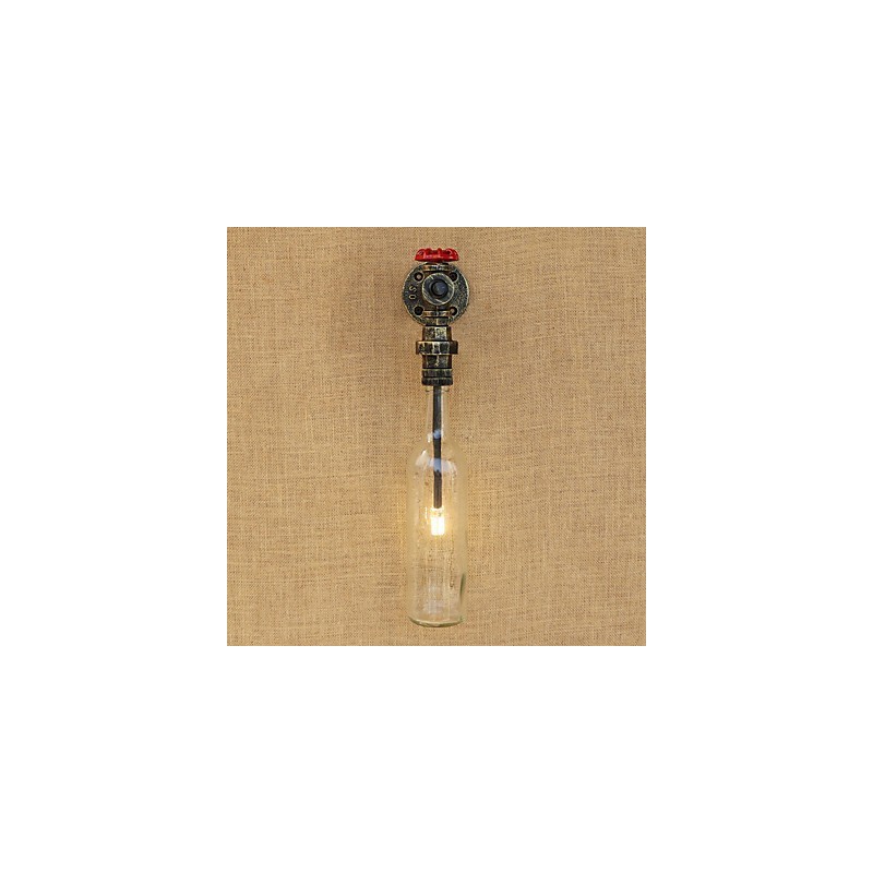 Applique da parete country retrò bronzo antico mini con protezione occhi luce ambientale G4