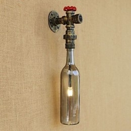 Applique da parete country retrò bronzo antico mini con protezione occhi luce ambientale G4