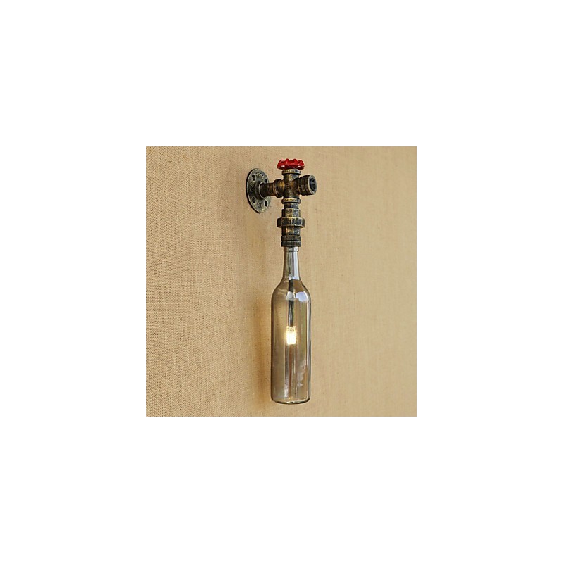 Applique da parete country retrò bronzo antico mini con protezione occhi luce ambientale G4