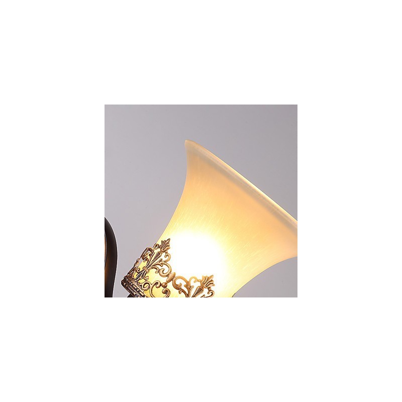 Applique da parete vintage in metallo e vetro, stile campagna americana, 1 luce