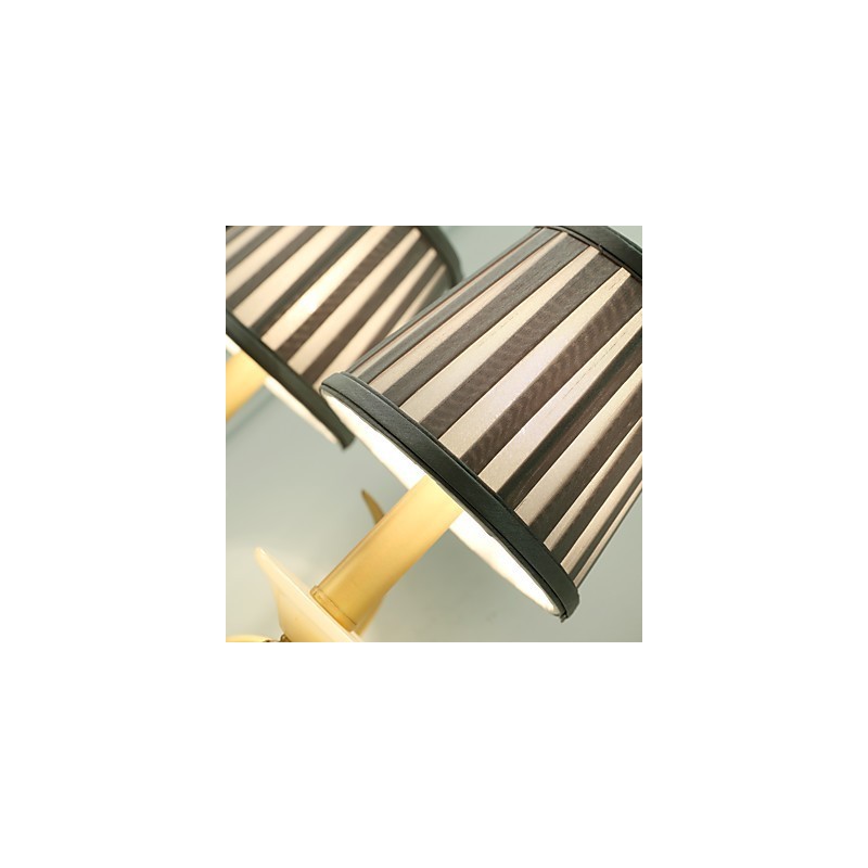 Applique da parete classica country in ottone, mini, 2 lampadine E12/E14, luce verso l'alto