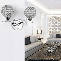 Applique da parete in cristallo moderna con 1 lampadina E27/E26 40 W, 36 cm
