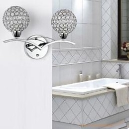 Applique da parete in cristallo moderna con 1 lampadina E27/E26 40 W, 36 cm