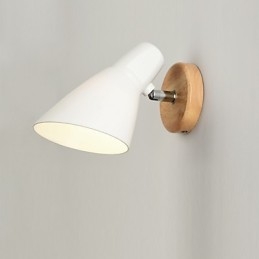 Applique da parete moderna con luce ambientale, legno/bambù e metallo, E26/E27