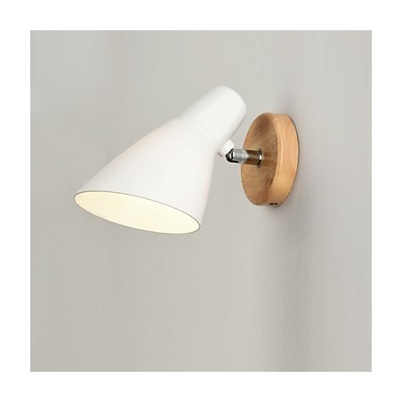 Applique da parete moderna con luce ambientale, legno/bambù e metallo, E26/E27