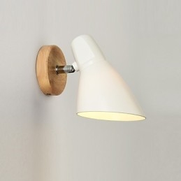 Applique da parete moderna con luce ambientale, legno/bambù e metallo, E26/E27