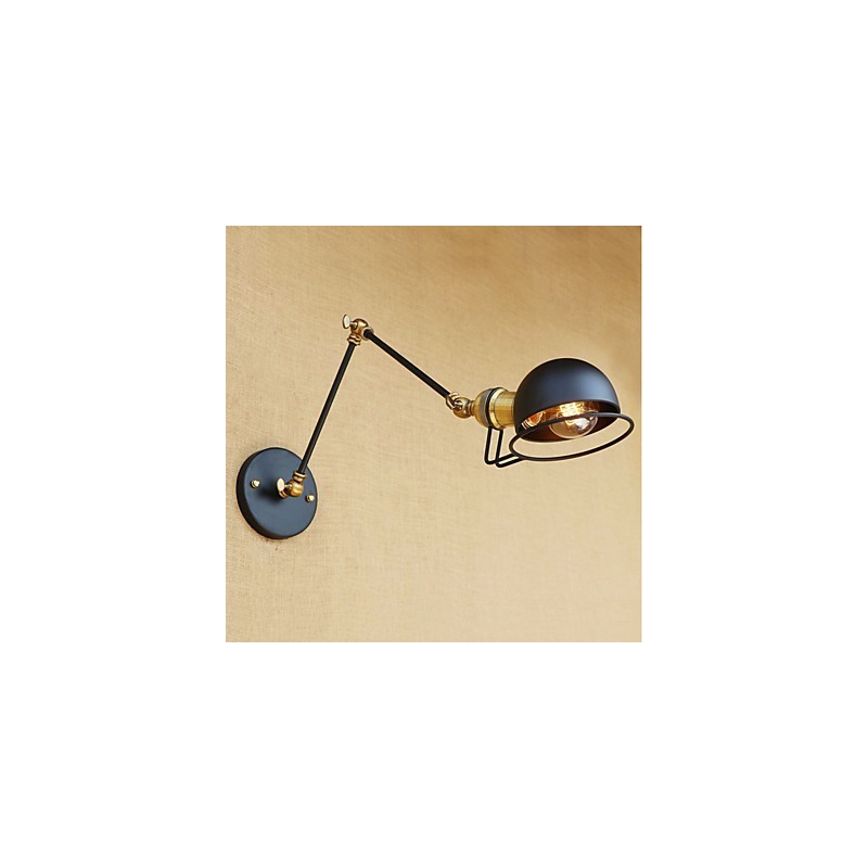 Applique da parete vintage mini con braccio oscillante, finitura verniciata, protezione occhi