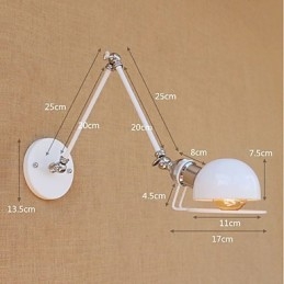 Applique da parete vintage mini con braccio oscillante, finitura verniciata, protezione occhi