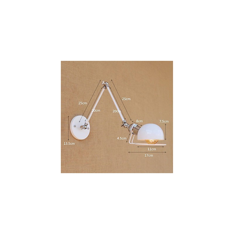 Applique da parete vintage mini con braccio oscillante, finitura verniciata, protezione occhi