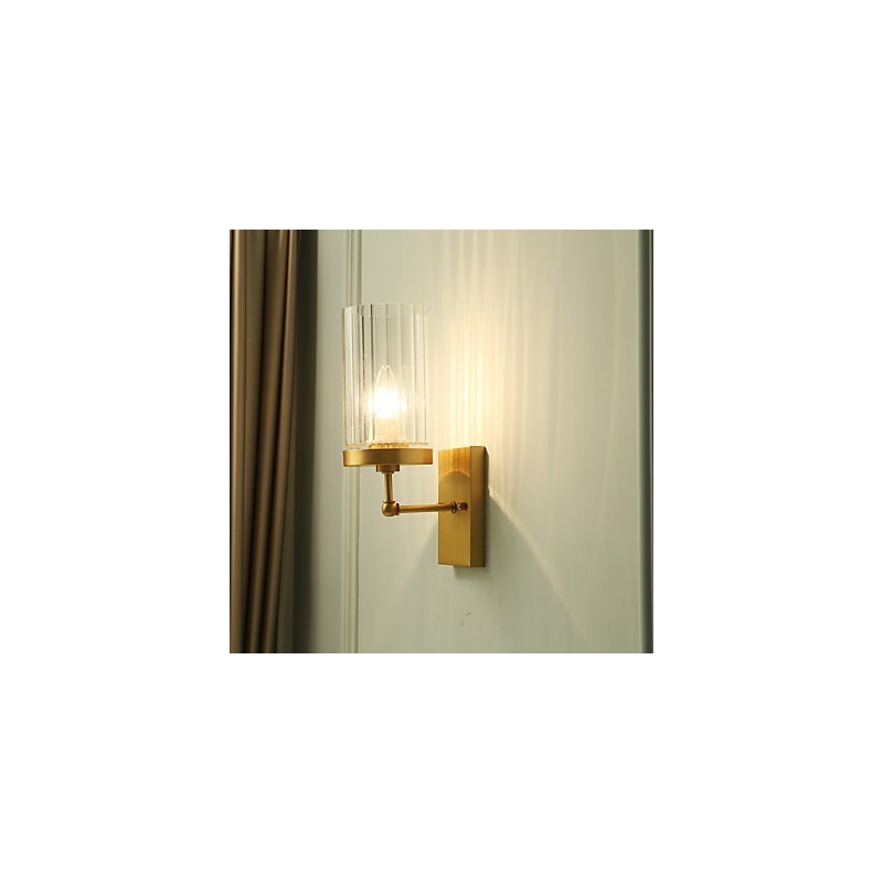 Applique da parete in ottone stile country tradizionale classico con luce verso l'alto