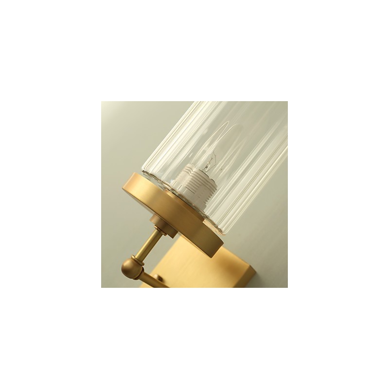 Applique da parete in ottone stile country tradizionale classico con luce verso l'alto