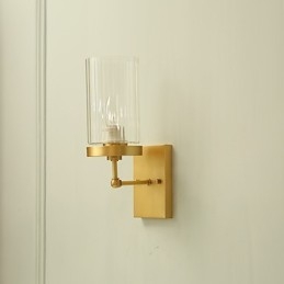 Applique da parete in ottone stile country tradizionale classico con luce verso l'alto