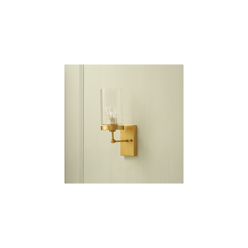 Applique da parete in ottone stile country tradizionale classico con luce verso l'alto