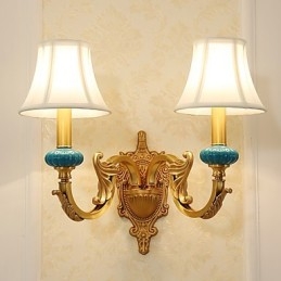 Applique da parete classica country in ottone mini uplight
