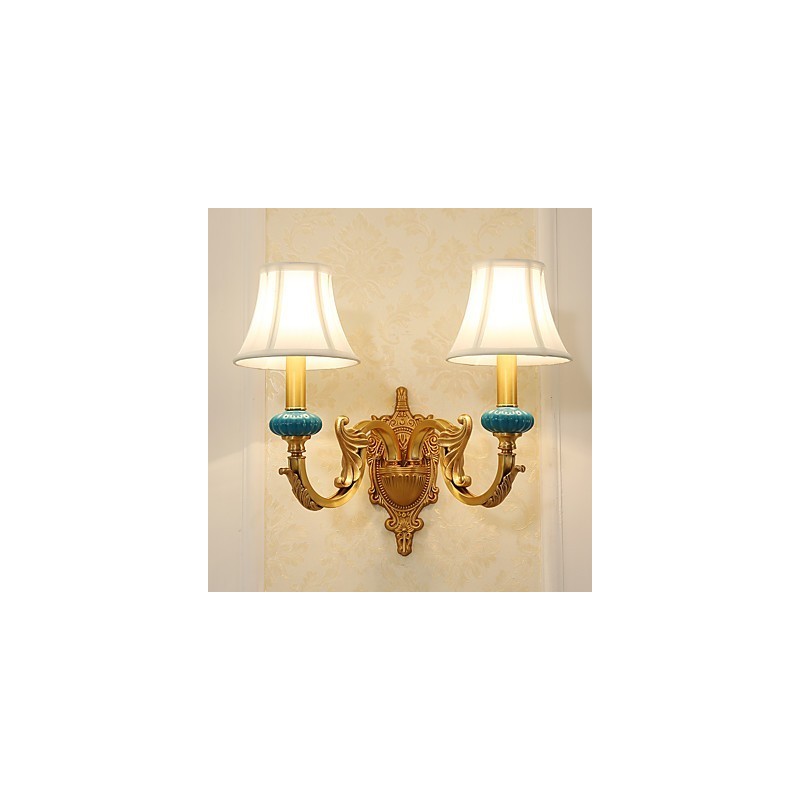Applique da parete classica country in ottone mini uplight