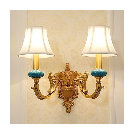 Applique da parete classica country in ottone mini uplight