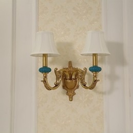 Applique da parete classica country in ottone mini uplight