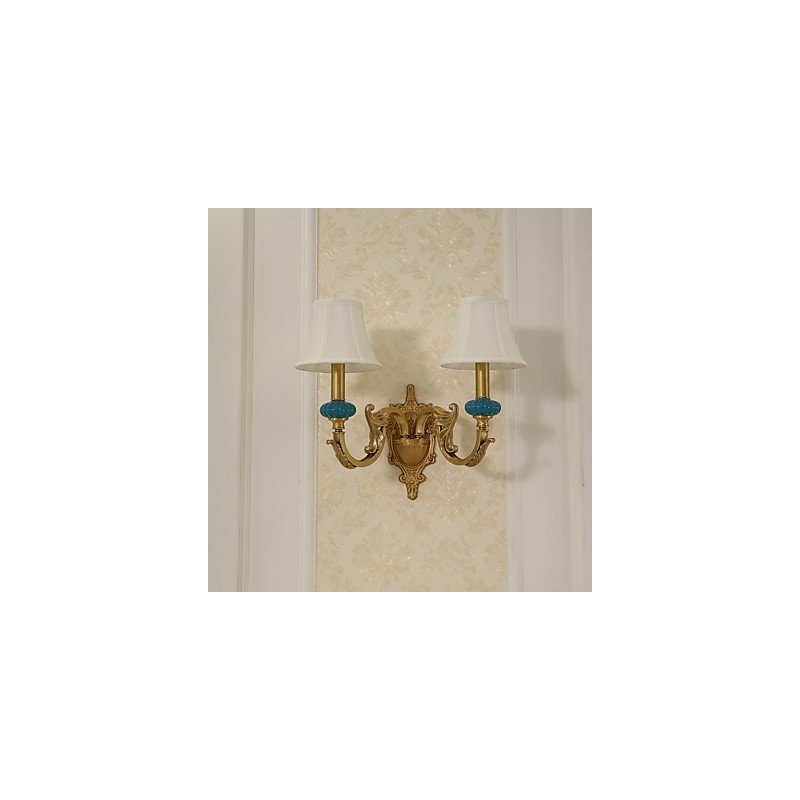Applique da parete classica country in ottone mini uplight