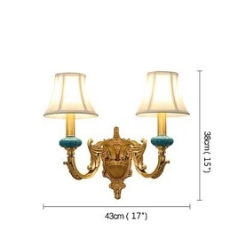Applique da parete classica country in ottone mini uplight