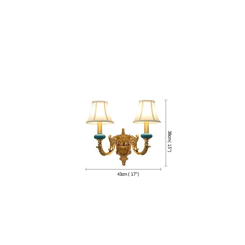 Applique da parete classica country in ottone mini uplight