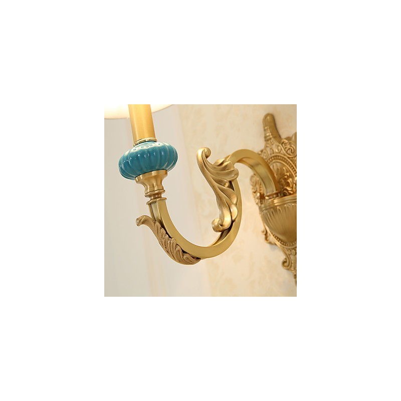Applique da parete classica country in ottone mini uplight