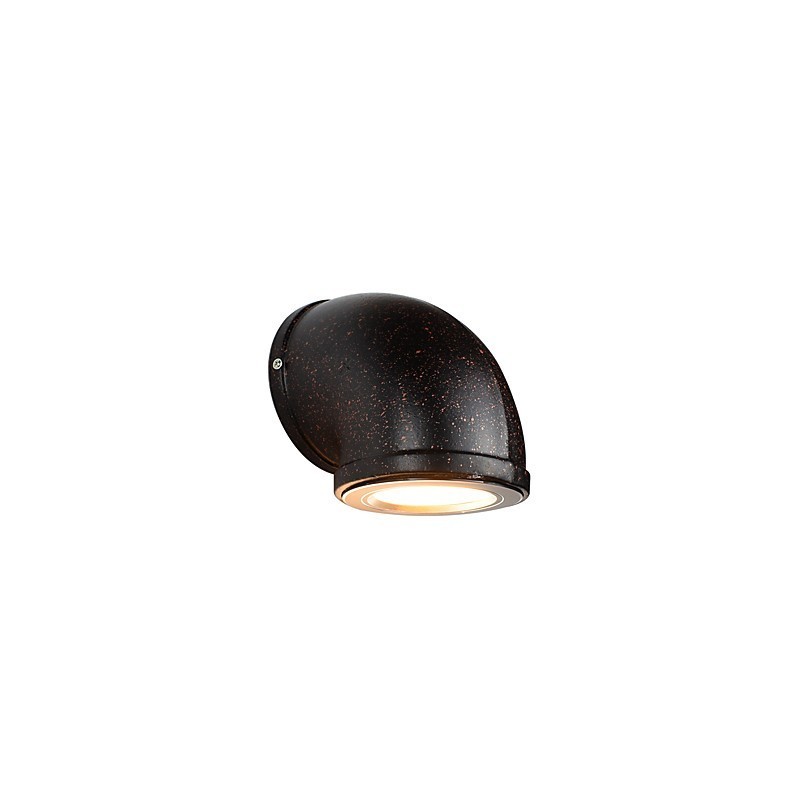 Applique da parete in ferro con lampadina E27, metallo, 4 W, nera