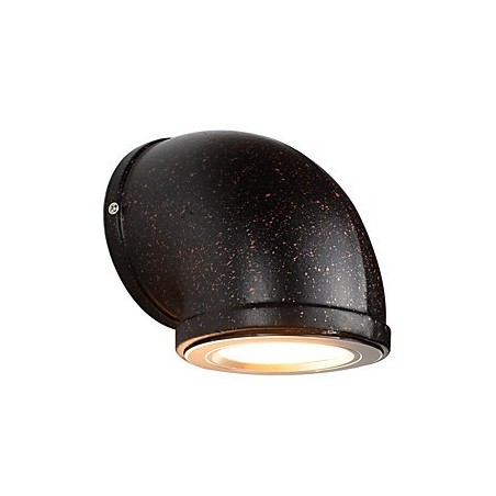 Applique da parete in ferro con lampadina E27, metallo, 4 W, nera