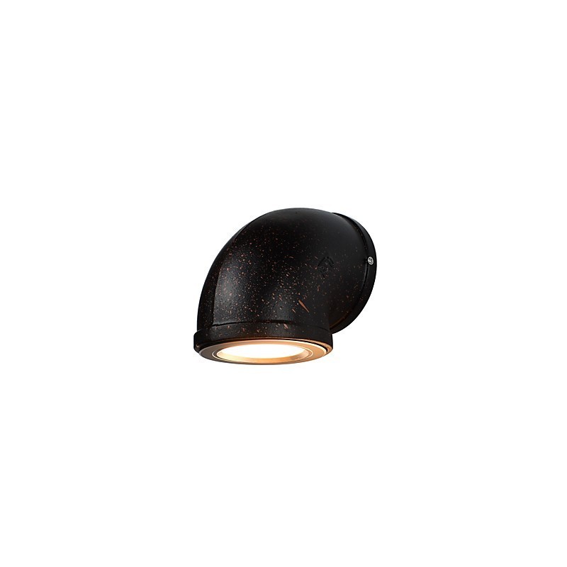 Applique da parete in ferro con lampadina E27, metallo, 4 W, nera