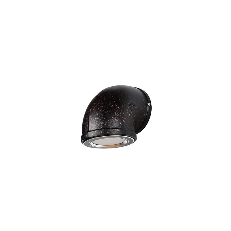 Applique da parete in ferro con lampadina E27, metallo, 4 W, nera