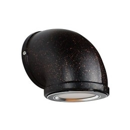 Applique da parete in ferro con lampadina E27, metallo, 4 W, nera